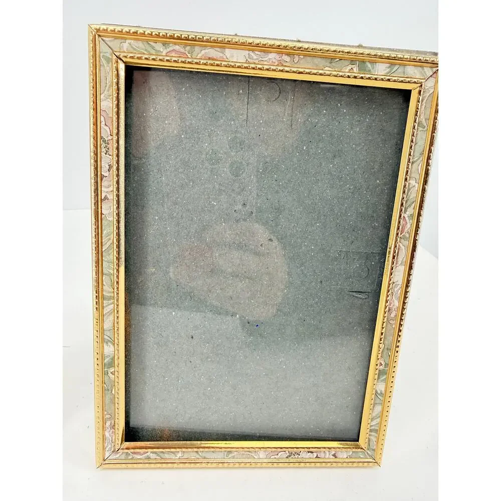Matching Gold Floral Picture Frames 5x7 3.5x5 Tabletop Photo Frame Set Vintage